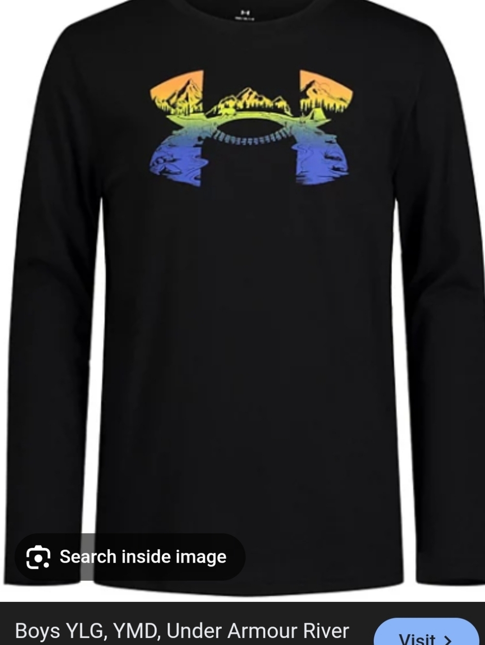 Under Armour Black Long Sleeve Performance Tee Youth LARGE NWT